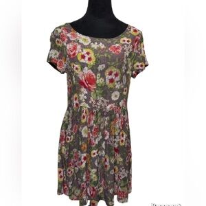 Anthro Sam & Lavi Floral Boho Swing Mini Dress Petite 8 Cottagecore USA